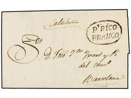 PUERTO RICO. 1829 (25 Agosto). S. JUAN A BARCELONA. Carta Completa PT. RICO/FRANCO (nº 9). MUY RARA Y De Excepcional Cal - Autres & Non Classés