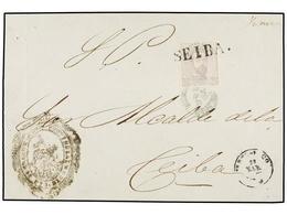 PUERTO RICO. Ant.25. 1873. S. JUAN A CEIBA. Frente De Carta Del S.P. Con Sello De 25 Cts. Matasellado A La Llegada Con L - Sonstige & Ohne Zuordnung