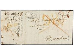 RUSIA. 1819 (23 Febrero). ODESSA To BARCELONA (Spain). Entire Letter, Forwarded Via BRODY (Austria). Rated "9 Reales" On - Other & Unclassified