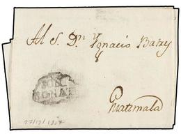 SALVADOR. 1807 (27 Diciembre). SONSONATA A GUATEMALA. Carta Completa Con Texto, Marca SON/SONATE. - Sonstige & Ohne Zuordnung