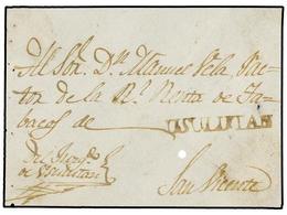 SALVADOR. (1810 CA.). FRONTAL Circulado A S. VICENTE. Marca USULUTAN En Tinta De Escribir. - Other & Unclassified