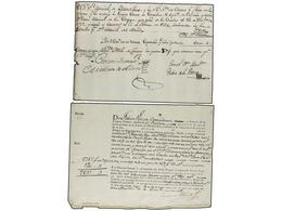 URUGUAY. 1793. RECIBO DE ENCOMIENDA De LA CORUÑA A MONTEVIDEO Dirigida A M. De Basavilbaso Y 1802 Registro De Carga De L - Other & Unclassified