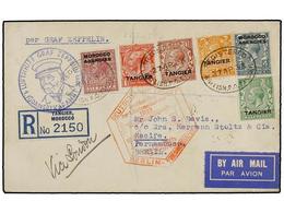 ZEPPELIN. 1933. MOROCCO. TANGIER To PERNAMBUCO (Brazil). Envelope Franked With 1/2, 1, 1 1/2, 2, 4 And 6 D. Stamps Sent  - Other & Unclassified