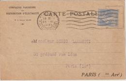 Carte Commerciale 1930 De Paris XVIII Pour Paris Théme Electricité - 1921-1960: Période Moderne
