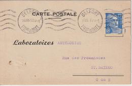 Carte Commerciale 1951 De Belfort Pour St Brieuc Oblit. Krag - 1921-1960: Période Moderne