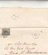 Stato Pontificio, Roma Per Barbarano Via Viterbo. Cover Di Lettera Con 2 Baj E Griglia Pontificia 1864 - ...-1929 Prephilately