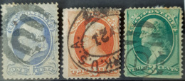 USA - Canceled - Sc# 182, 183, 184 - 1c 2c 3c - Used Stamps