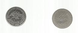 Banque Centrale Des Etats De L'AFRIQUE CENTRALE , 50 Francs , 1976 D - 1989 A ,  2 Scans , LOT DE 2 MONNAIES - Vrac - Monnaies