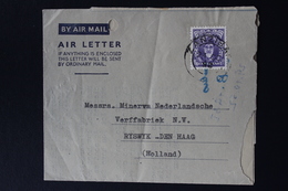 ZANZIBAR AIRLETTER  1952 TO RIJSWIJK HOLLAND SG 347 - Zanzibar (...-1963)