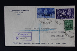 MOROCCO AGENCIES REGISTERED FIRST DAY COVER 11TH JUNE 1946 SG 251 - 253 - 254  TANGIER -> NEW YORK - Postämter In Marokko/Tanger (...-1958)