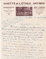LETTRE Sur Papier En Tête 21 X29,7 De La CIVETTE DE L'ETOILE 21 Avenue Robert Soleau  (06) ANTIBES Datée Du 24/08/1939 - Unclassified