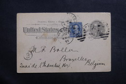 ETATS UNIS - Entier Postal + Complément De New York Pour La Belgique En 1895 - L 40026 - ...-1900