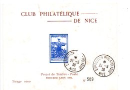 CLUB PHILATELIQUE DE NICE - PROJET DU TIMBRE 'LA NICOISE' 1938 - Andere