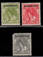 S174.-. NETHERLANDS - 1913 - SC#: O5-O7 - MNG - "ARMENWET" OVERPRINTED - Dienstzegels
