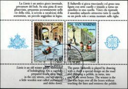 San Marino 1989 Europe Cept Block Issue Cancelled Playing Children Sledding - 1989