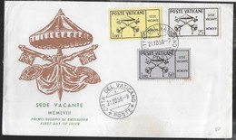 VATICANO - 1958 - SEDE VACANTE - 21.10.1958  - SU BUSTA F.D.C. (BUSTA ROMA) - FDC