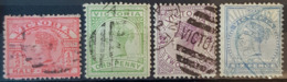 VICTORIA - Canceled - Sc# 160, 161, 162, 164 - Used Stamps