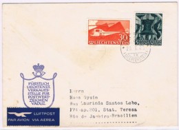 Liechtestein, 1960, Vaduz-Rio De Janeiro - Lettres & Documents