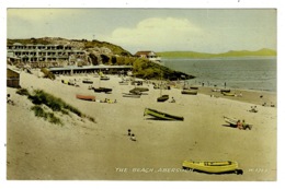 Ref 1326 - 1962 Postcard - The Beach - Abersoch Caernarvonshire Wales - Caernarvonshire