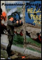 ÄLTERE POSTKARTE BERLIN BERLINER MAUER PAUSENLOSER EINSATZ HUMOR GRENZER SOLDAT LE MUR THE WALL Ansichtskarte  Postcard - Muro De Berlin