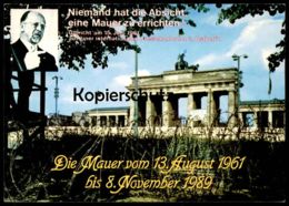 ÄLTERE POSTKARTE BERLIN BERLINER MAUER ULBRICHT NIEMAND HAT DIE ABSICHT EINE... LE MUR THE WALL Ansichtskarte Postcard - Mur De Berlin