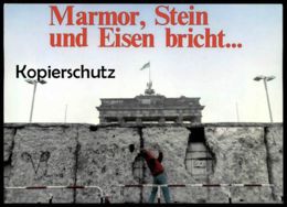 ÄLTERE POSTKARTE BERLIN BERLINER MAUER MAMOR STEIN UND EISEN BRICHT LE MUR THE WALL Ansichtskarte  Postcard - Mur De Berlin