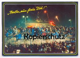 ÄLTERE KARTE BERLIN NUN FREUE DICH EINIGKEIT UND RECHT UND FREIHEIT BERLINER MAUER LE MUR THE WALL Ansichtskarte Cpa - Muro De Berlin