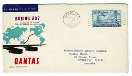 Ref 1327 - 1959 Qantas Aviation FFC First Flight Cover - Honolulu Hawaii USA To Sydney - Storia Postale