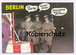 ÄLTERE POSTKARTE BERLIN BERLINER MAUER GRENZÖFFNUNG SOLDATEN GRENZER EIN TOLLER TAG LE MUR THE WALL Ansichtskarte Cpa AK - Berlin Wall