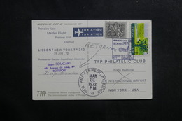PORTUGAL - Carte Postale 1er Vol Lisbonne / New York En 1972  Affranchissement Plaisant  - L 40162 - Brieven En Documenten