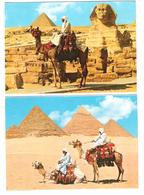 Delcampe - Egypt - 2 Cards - Giza Pyramid - Camel - Nice Stamp Stamps Timbre - Pyramiden