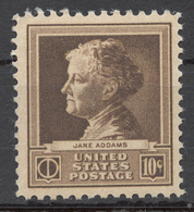 United States 1940 Mi# 474** JANE ADDAMS, SOCIAL WORKER AND POLITICAL ACTIVIST - Neufs