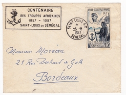 Lettre Saint Louis Du Sénégal Centenaire Des Troupes Africaines Général Faidherbe - Cartas & Documentos