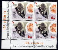 CROATIA 1996 Pharmacology Institute Block Of 4 MNH / **.  Michel 370 - Croatia