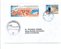 MONACO AFFRANCHISSEMENT COMPOSE SUR LETTRE POUR LA FRANCE 1997 - Storia Postale