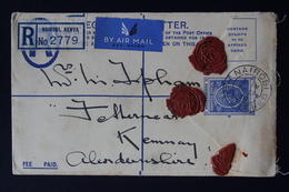 KENYA UGANDA & TANGANYIKA: REGISTERD AIRMAIL COVER NAIROBI -> UK,  21-9-1939 - Kenya, Uganda & Tanganyika