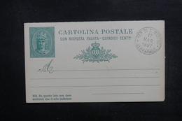 SAINT MARIN - Entier Postal + Réponse Non Circulé, Oblitération De Serravalle En 1897 - L 40345 - Postwaardestukken