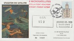 France Kourou 1993 Lancement Ariane Vol 59 - Gedenkstempels