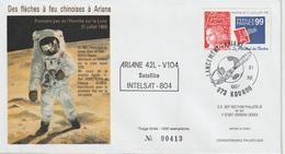 France Kourou 1997 Lancement Ariane Vol 104 - Cachets Commémoratifs