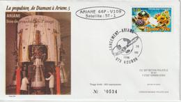 France Kourou 1998 Lancement Ariane Vol 109 - Commemorative Postmarks
