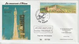 France Kourou 1999 Lancement Ariane Vol 121 - Cachets Commémoratifs