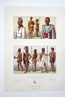 LITHOGRAPHIE BRANDIN, Imp. FIRMIN DIDOT & Cie - Costumes De Citadins Guerriers D'Afrique Noire "AFRIQUE" - Litografía