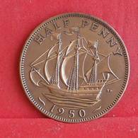 GREAT BRITAIN 1 HALF PENNY 1950 -    KM# 868 - (Nº30399) - C. 1/2 Penny