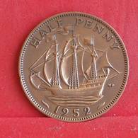 GREAT BRITAIN 1 HALF PENNY 1952 -    KM# 868 - (Nº30400) - C. 1/2 Penny