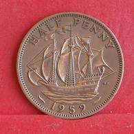 GREAT BRITAIN 1 HALF PENNY 1959 -    KM# 896 - (Nº30403) - C. 1/2 Penny