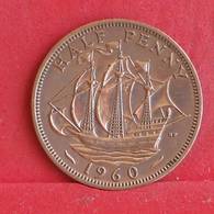 GREAT BRITAIN 1 HALF PENNY 1960 -    KM# 896 - (Nº30404) - C. 1/2 Penny