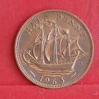 GREAT BRITAIN 1 HALF PENNY 1963 -    KM# 896 - (Nº30406) - C. 1/2 Penny