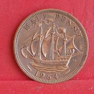 GREAT BRITAIN 1 HALF PENNY 1964 -    KM# 896 - (Nº30407) - C. 1/2 Penny