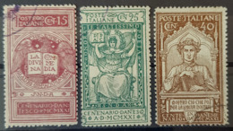 ITALY / ITALIA - Canceled - Sc# 133, 134, 135 - Centenario Dantesco - 15c 25c 40c - Used