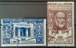 ITALY / ITALIA 1922 - Canceled - Sc# 141, 142 - Cinquantenario Mazziniano - 80c 40c - Oblitérés